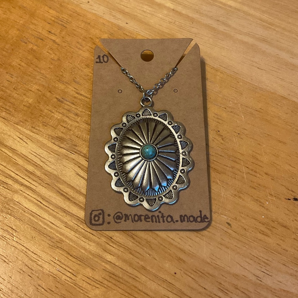 Turquoise Concho Necklace